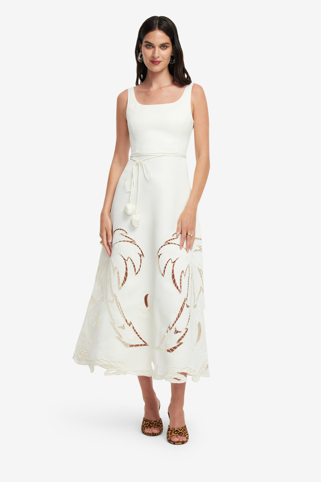 Exclusive LEO LIN Serafina Applique Maxi Dress - Vanilla