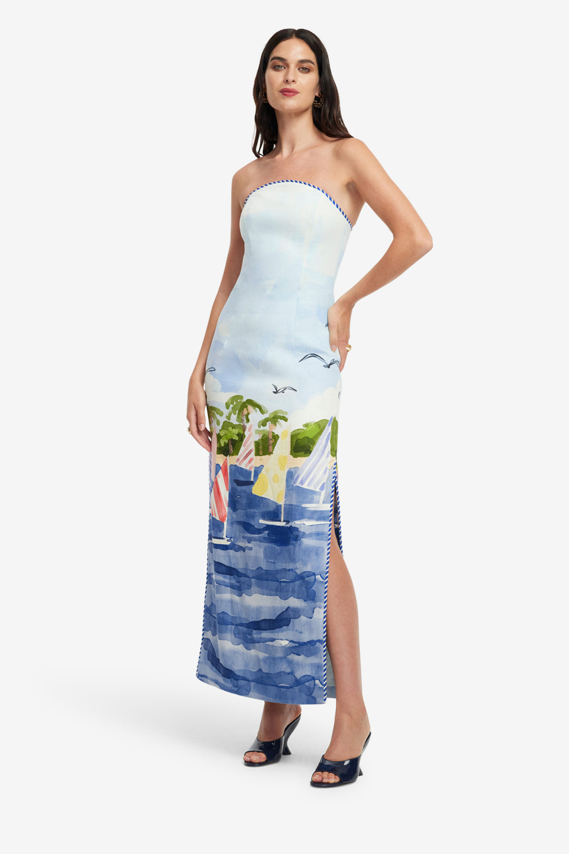 leo lin seahorse dress LEO LIN - Rayna Appliqu Bustier Maxi Dress