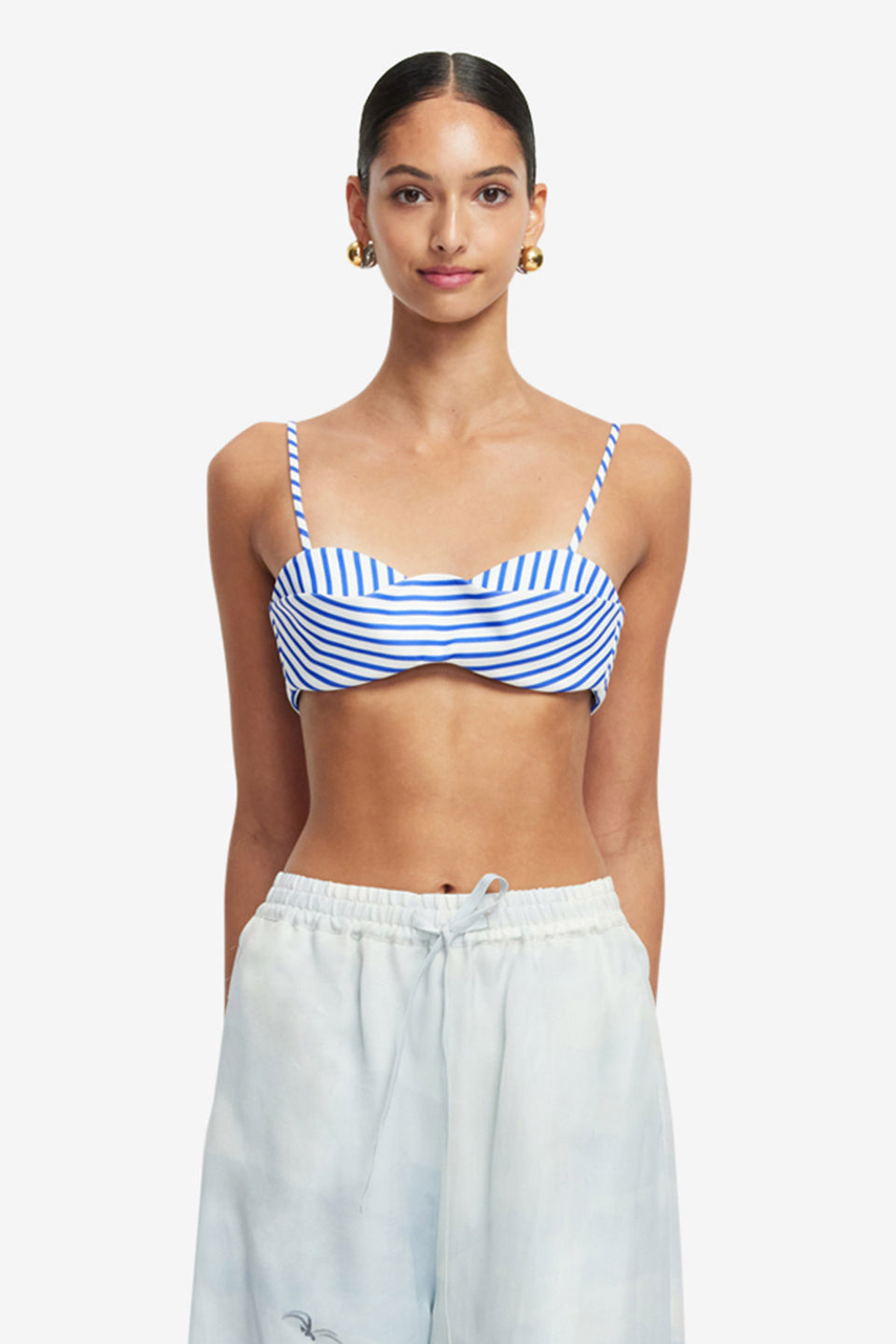 Exclusive LEO LIN Julia Striped Bralette - Navy