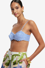 Julia Striped Bralette - Navy Tops