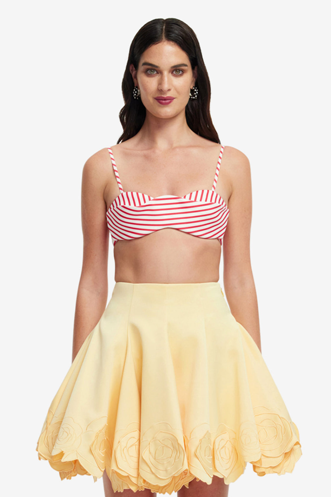 Exclusive LEO LIN Julia Striped Bralette - Scarlet