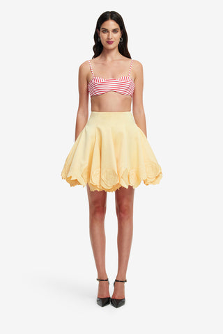Exclusive LEO LIN Kaity Applique Skirt - Butter