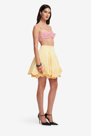 Exclusive LEO LIN Kaity Applique Skirt - Butter