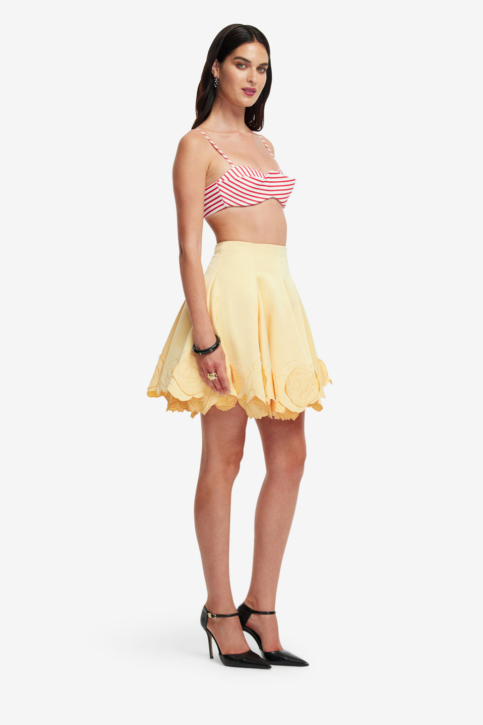 Exclusive LEO LIN Kaity Applique Skirt - Butter