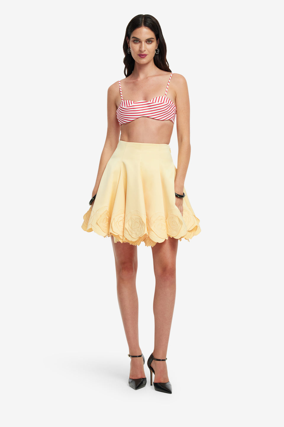 Exclusive LEO LIN Julia Striped Bralette - Scarlet