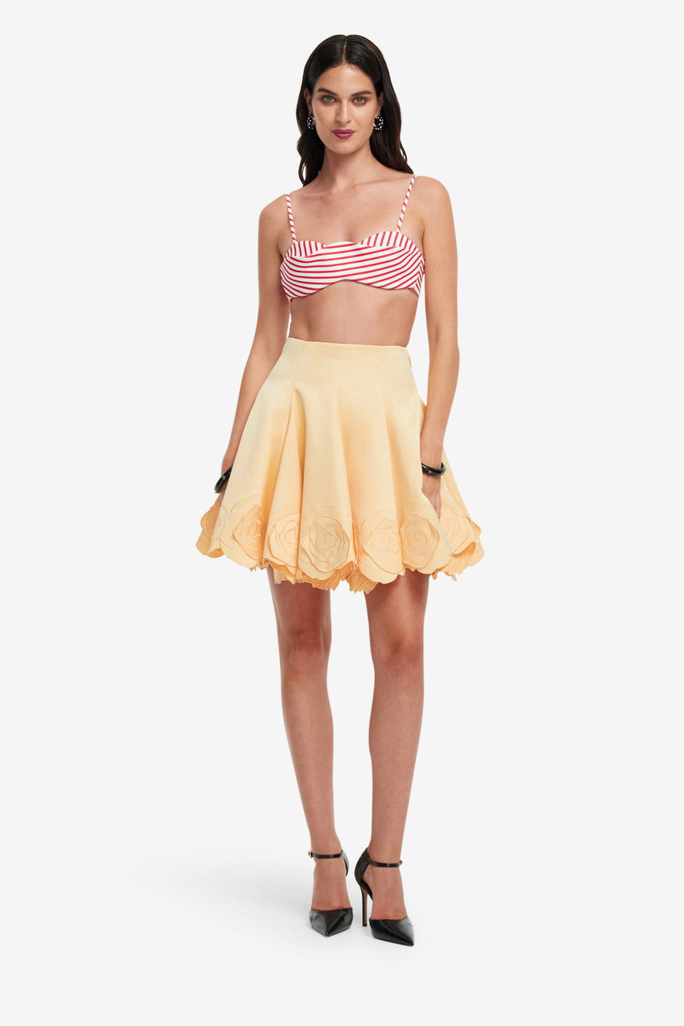 Exclusive LEO LIN Kaity Appliqué Skirt - Butter