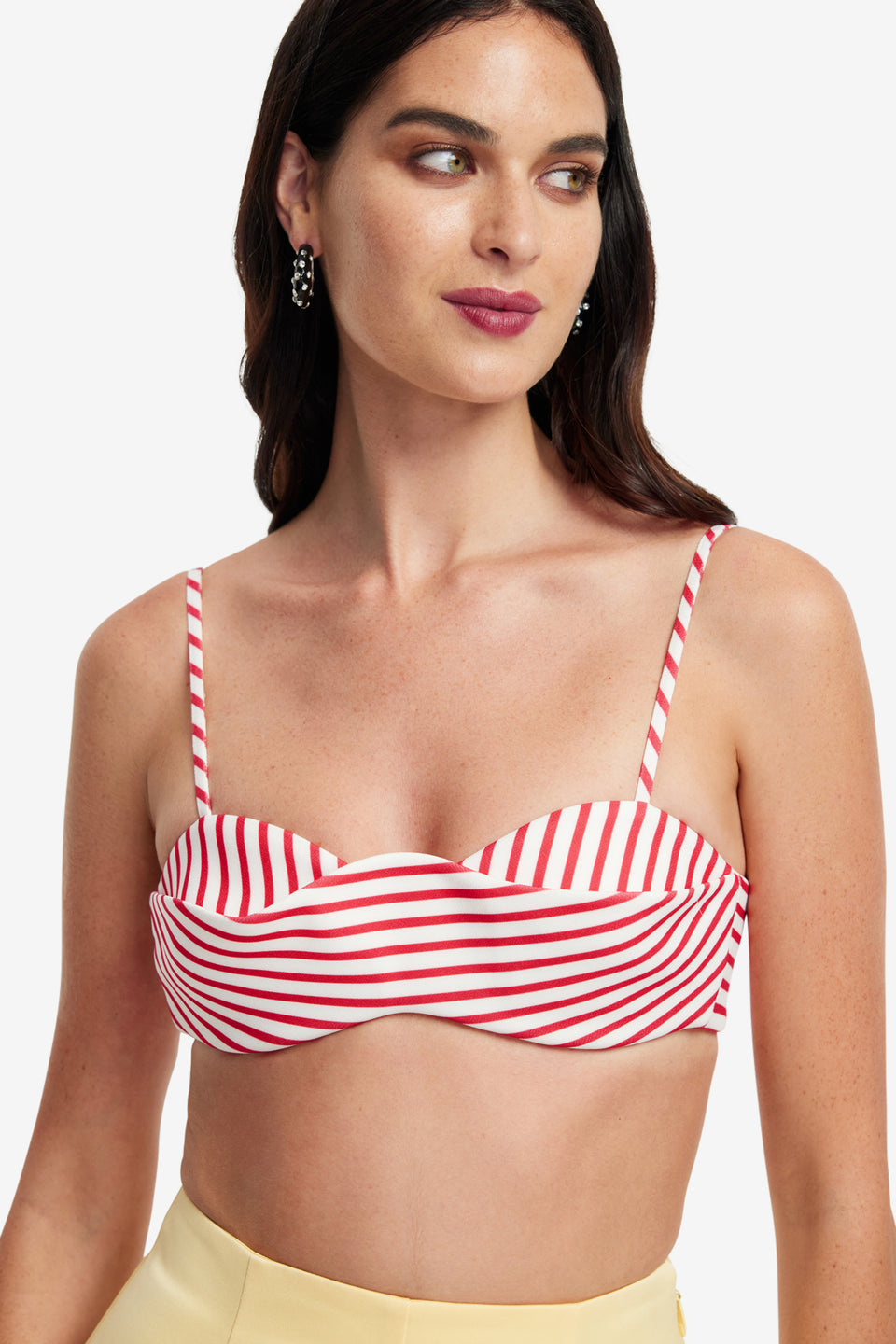 Exclusive LEO LIN Julia Striped Bralette - Scarlet