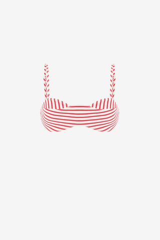 Exclusive LEO LIN Julia Striped Bralette - Scarlet