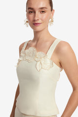 Isadora Appliqué Top - Vanilla Tops