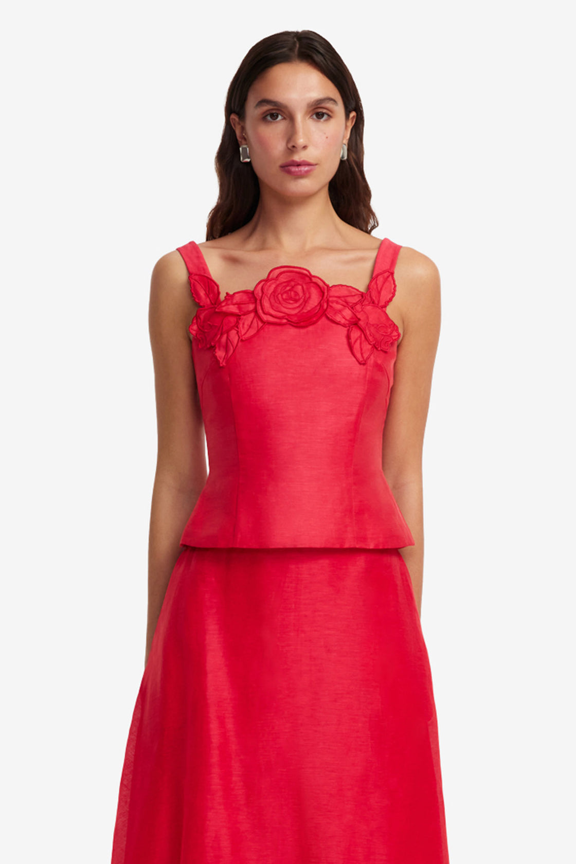 Exclusive LEO LIN Isadora Applique Top - Scarlet