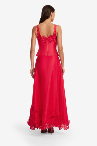 Exclusive LEO LIN Isadora Appliqué Top - Scarlet