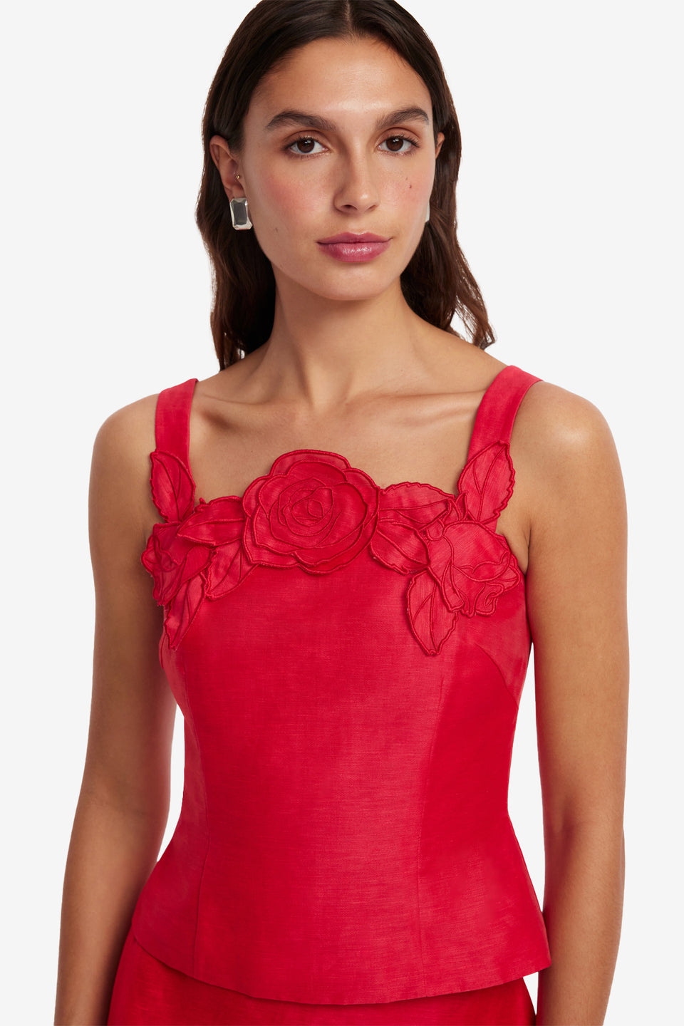 Exclusive LEO LIN Isadora Applique Top - Scarlet