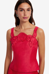 Isadora Appliqué Top - Scarlet Tops