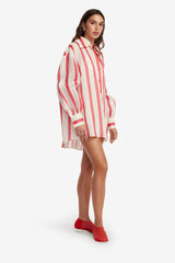 Kathleen Striped Silk Blouse - Scarlet Blouse/Shirts