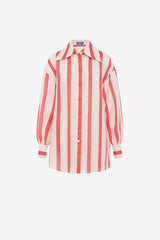 Kathleen Striped Silk Blouse - Scarlet Blouse/Shirts