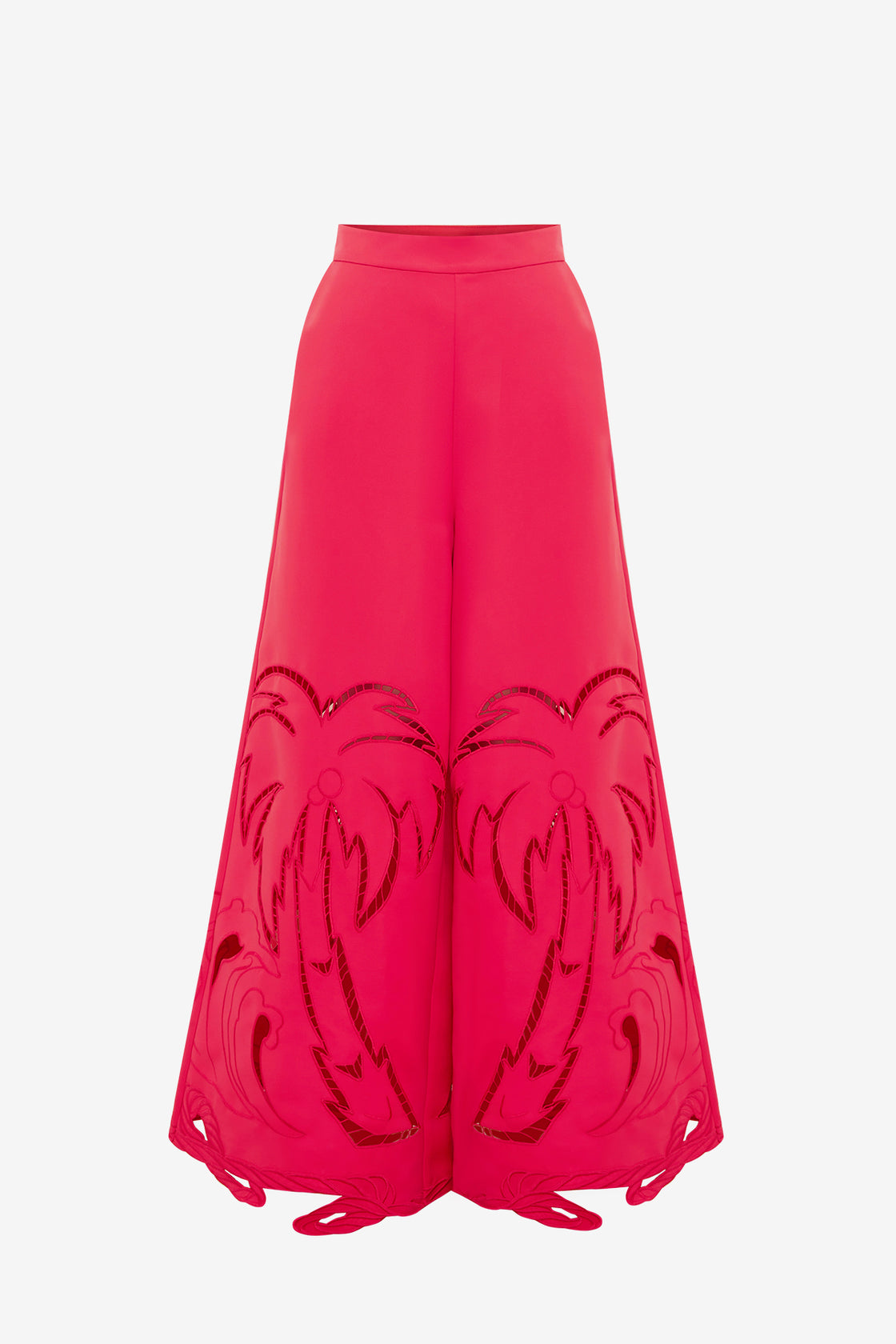 Exclusive LEO LIN Theodora Palm Pants - Scarlet