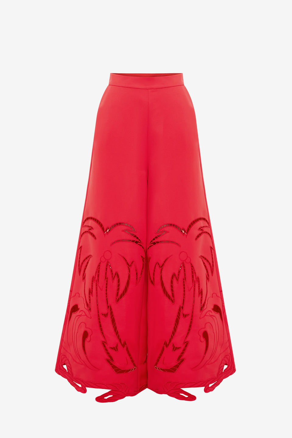 Exclusive LEO LIN Theodora Palm Pants - Scarlet