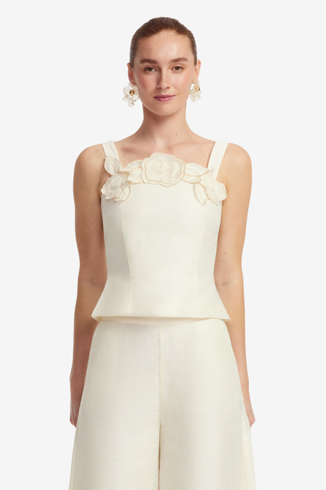 Exclusive LEO LIN Isadora Applique Top - Vanilla