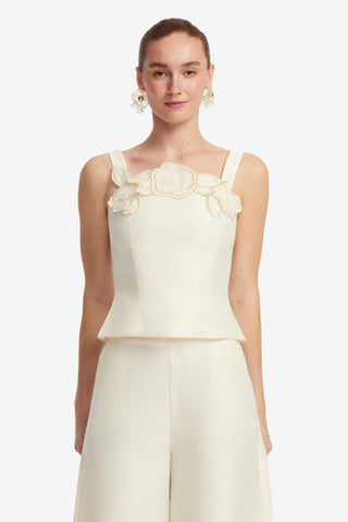 Exclusive LEO LIN Isadora Applique Top - Vanilla