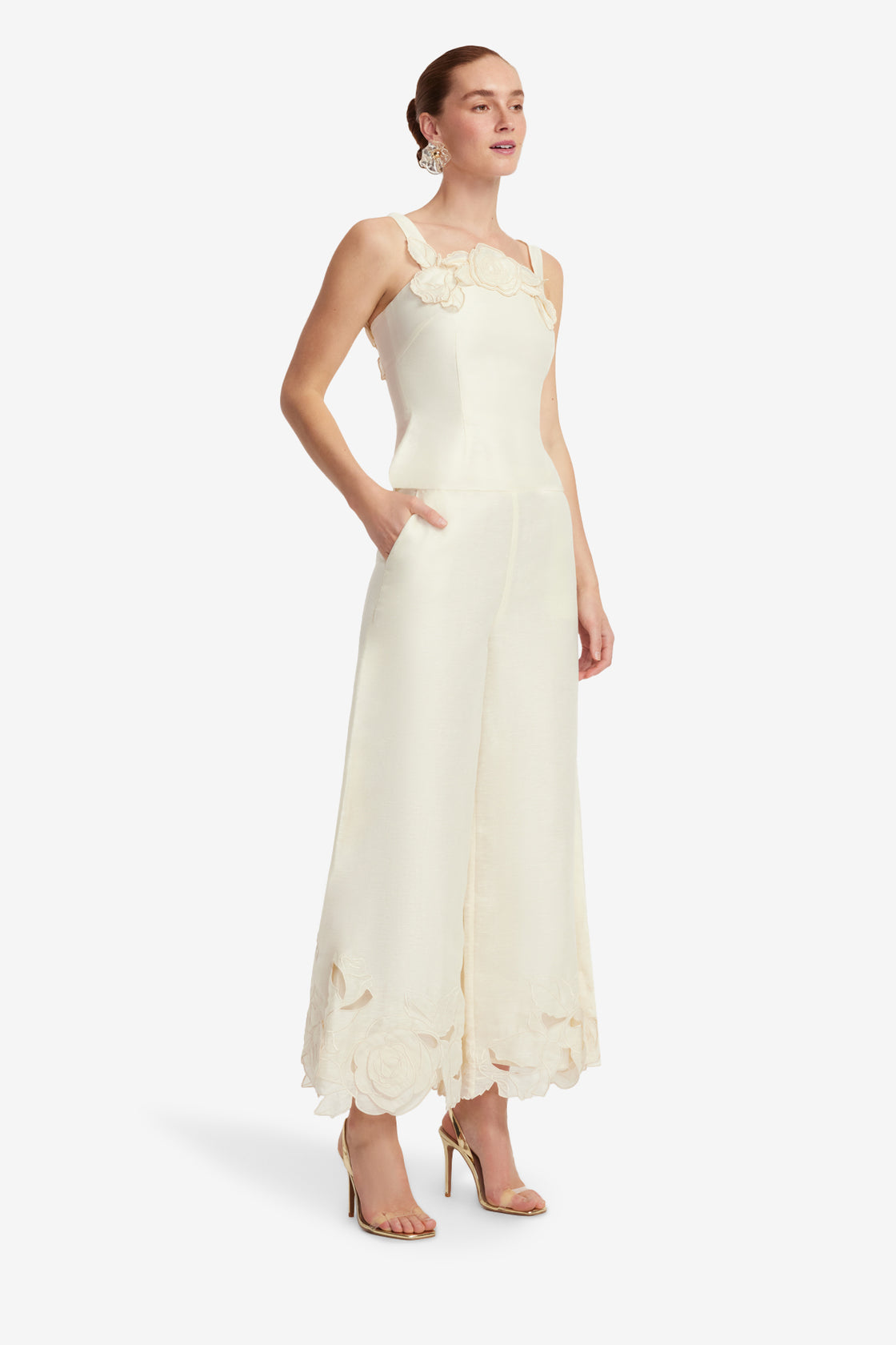 Exclusive LEO LIN Isadora Applique Top - Vanilla