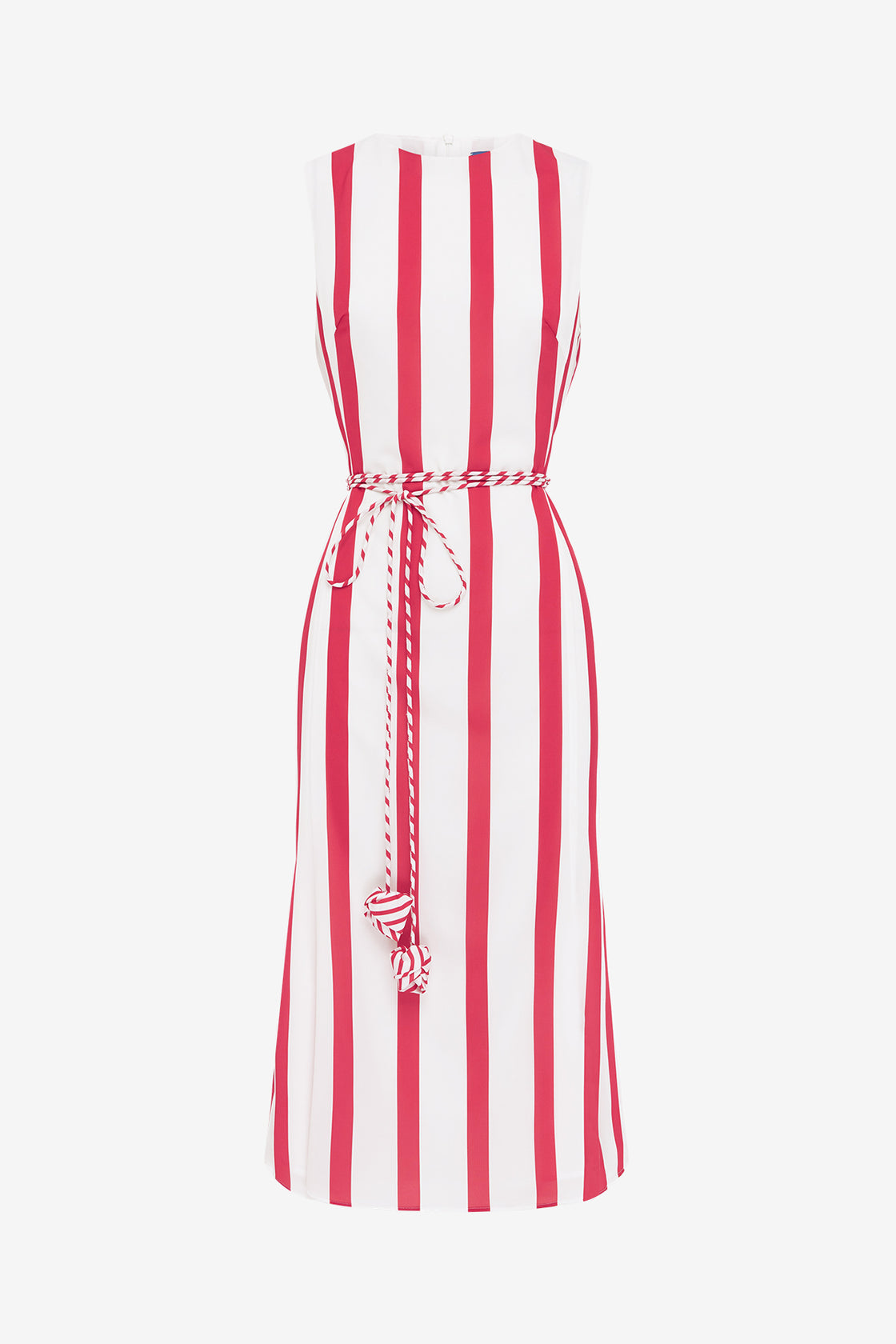 Exclusive LEO LIN Olive Striped Midi Dress - Scarlet