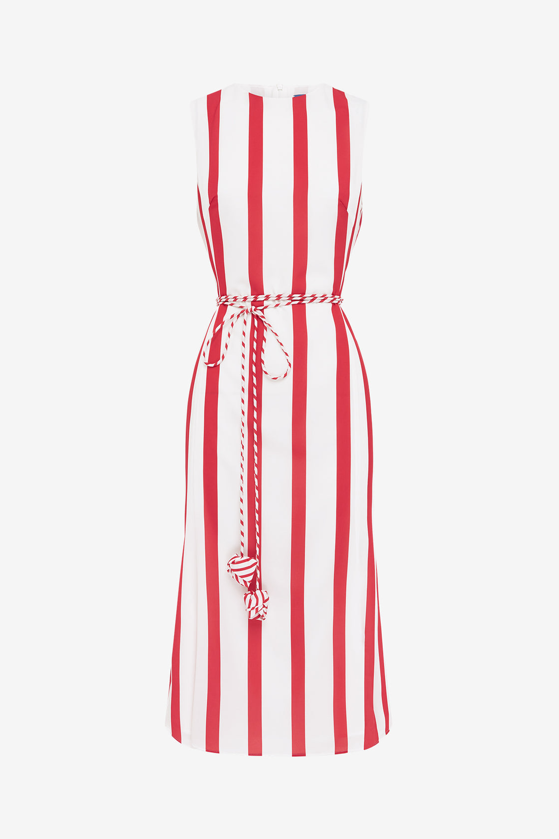 Exclusive LEO LIN Olive Striped Midi Dress - Scarlet