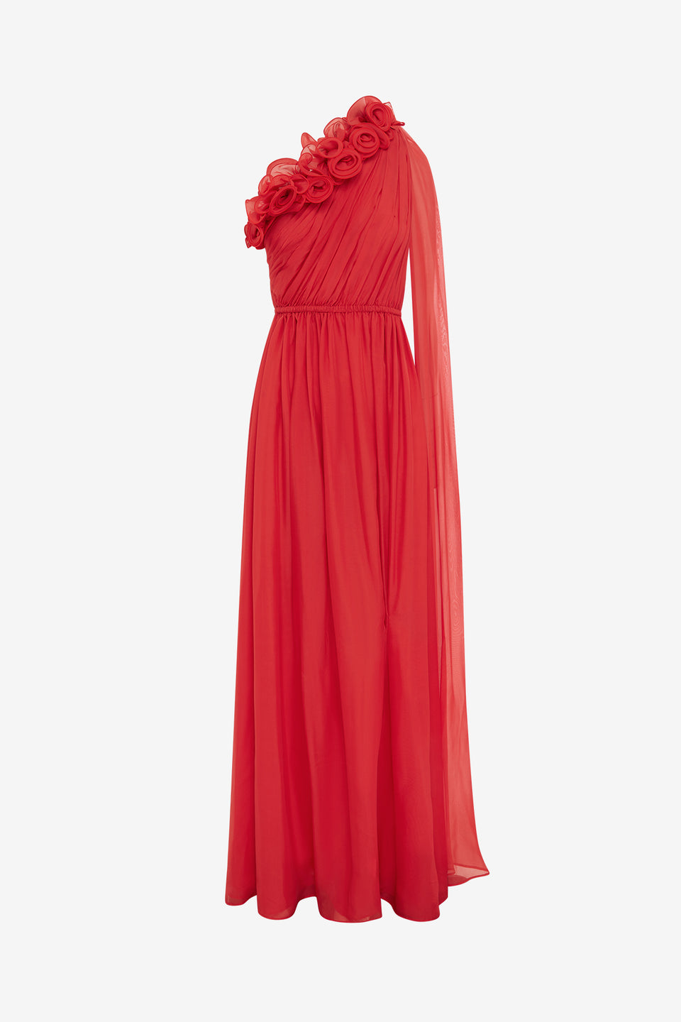 Exclusive LEO LIN Jenni One Shoulder Maxi Dress - Scarlet