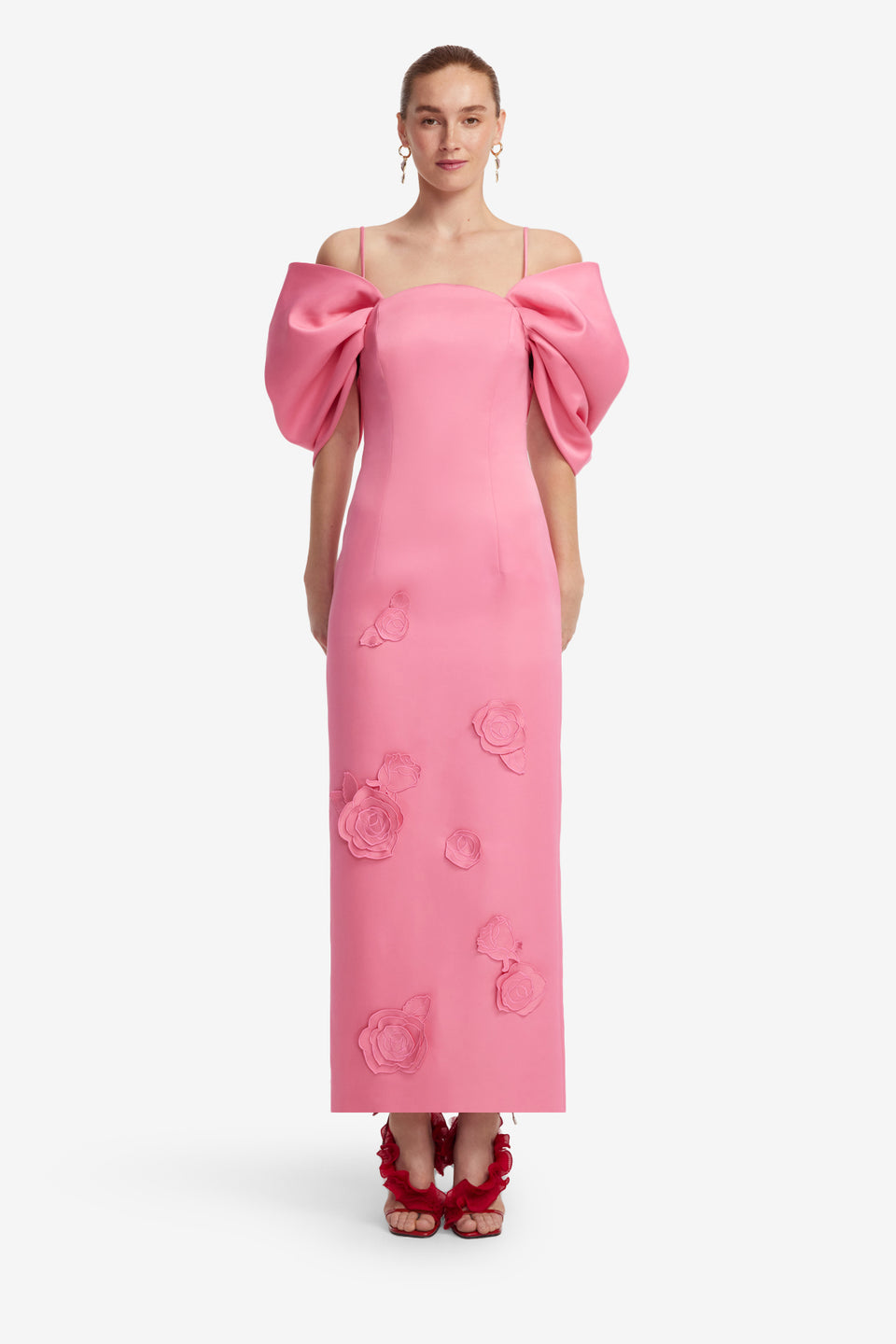 Exclusive LEO LIN Arabella Applique Maxi Dress - Pink