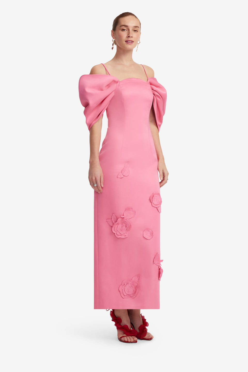 Exclusive LEO LIN Arabella Applique Maxi Dress - Pink