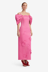 Arabella Appliqué Maxi Dress - Pink Dress Maxi