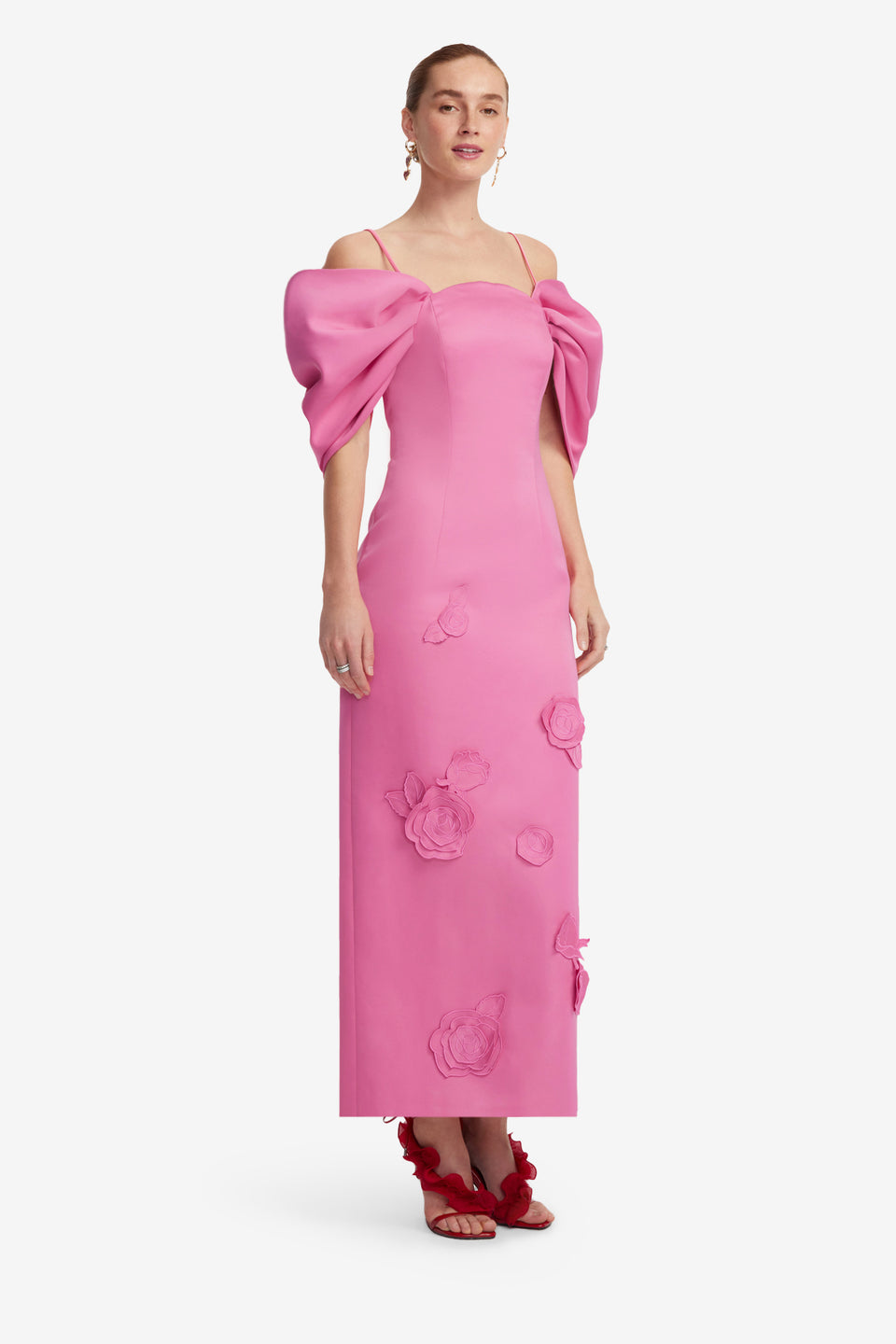 Exclusive LEO LIN Arabella Appliqué Maxi Dress - Pink