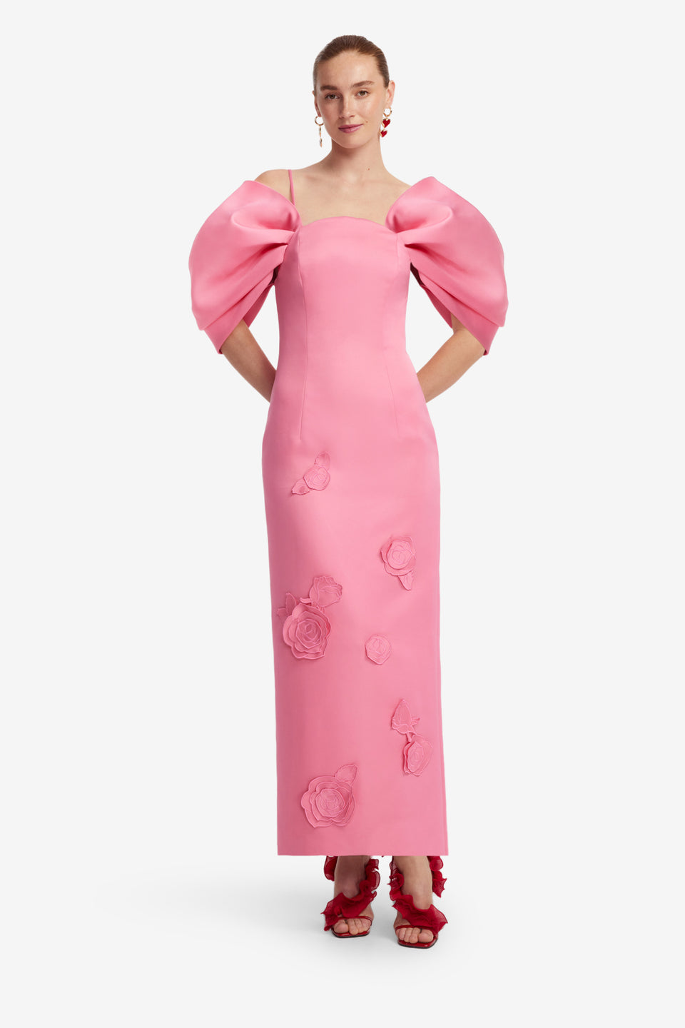 Exclusive LEO LIN Arabella Applique Maxi Dress - Pink