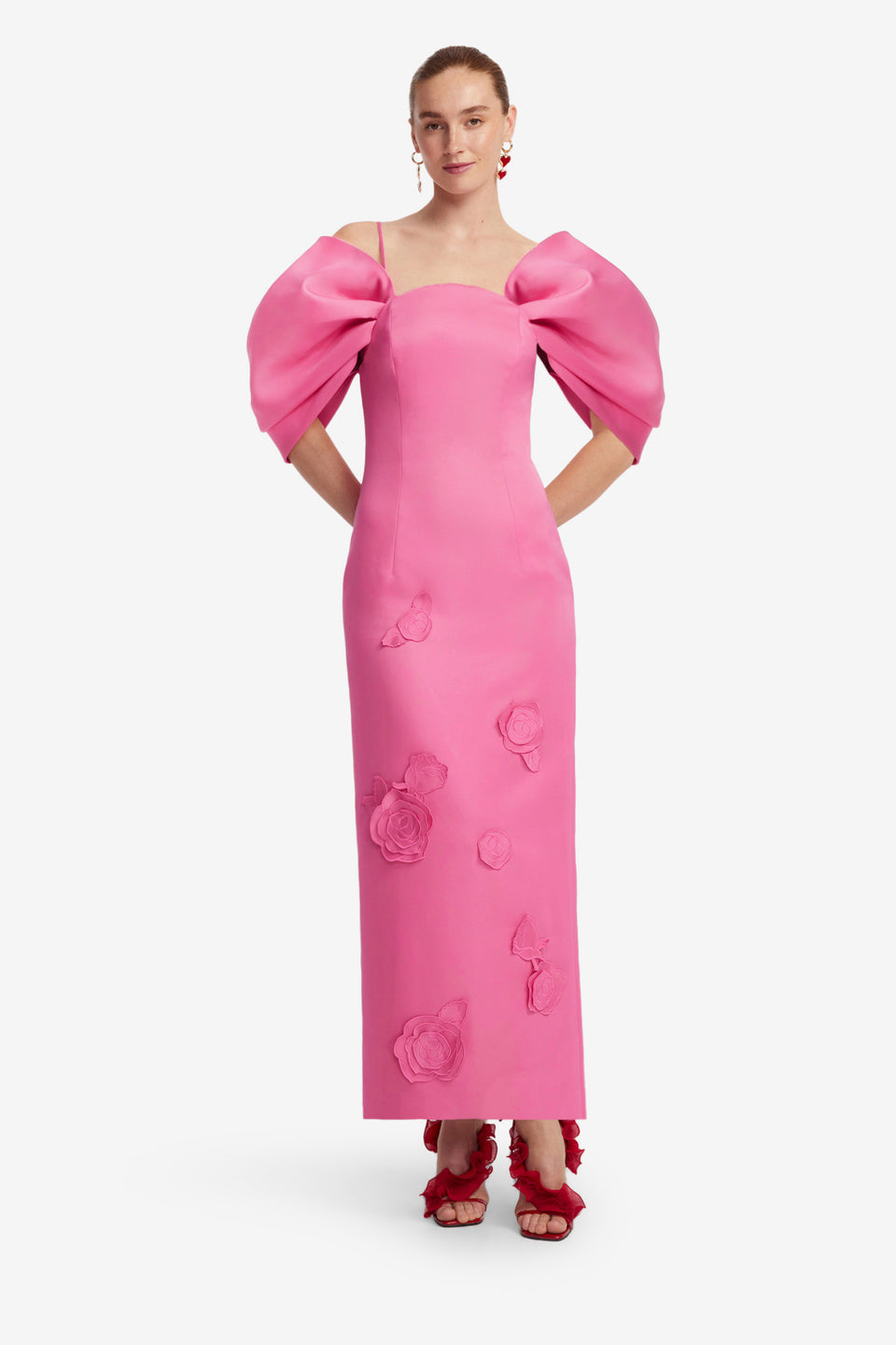 Exclusive LEO LIN Arabella Appliqué Maxi Dress - Pink