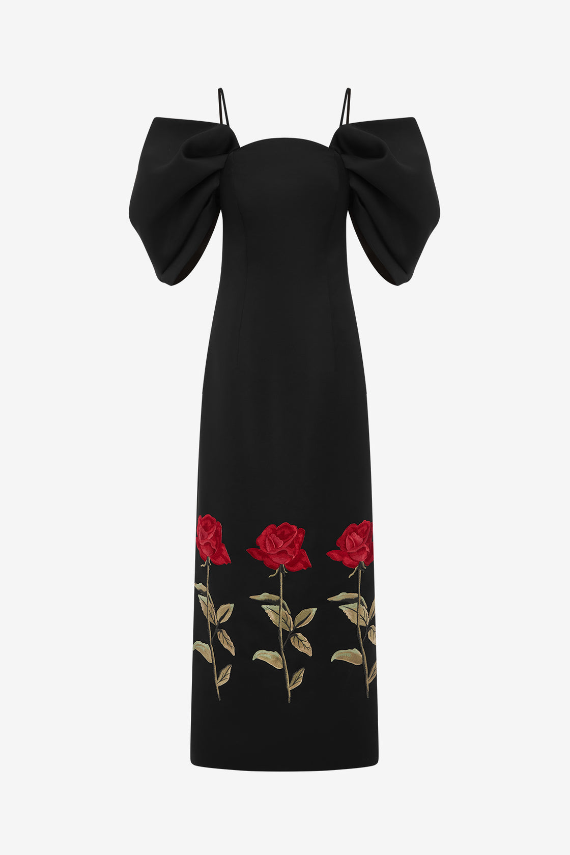 Exclusive LEO LIN Arabella Embroidered Maxi Dress - Ebony