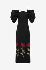 Arabella Embroidered Maxi Dress - Ebony Dress Maxi