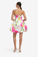 Reese Bustier Mini Dress - Floral Pear Print Dress Mini