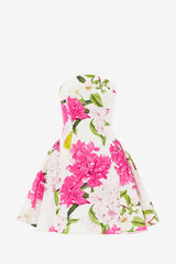 Reese Bustier Mini Dress - Floral Pear Print Dress Mini