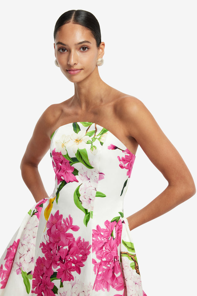 Exclusive LEO LIN Reese Bustier Mini Dress - Floral Pear Print