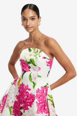 Reese Bustier Mini Dress - Floral Pear Print Dress Mini