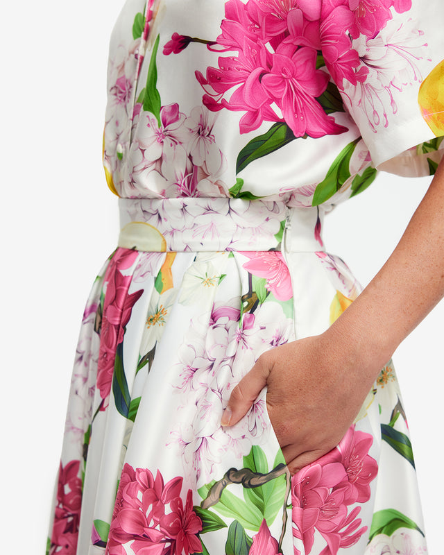 Exclusive LEO LIN Reinette Skirt - Floral Pear Print