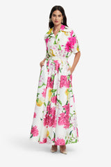 Casey Silk Button Shirt - Floral Pear Print Blouse/Shirts