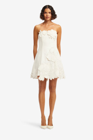 Exclusive LEO LIN Ayla Appliqué Bustier Mini Dress - Vanilla