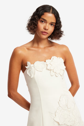 Exclusive LEO LIN Ayla Appliqué Bustier Mini Dress - Vanilla