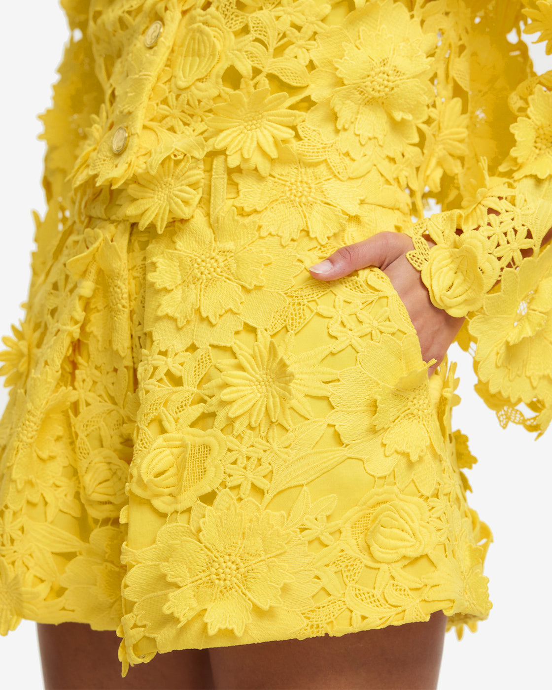 Exclusive LEO LIN Josie Lace Shorts - Sunshine