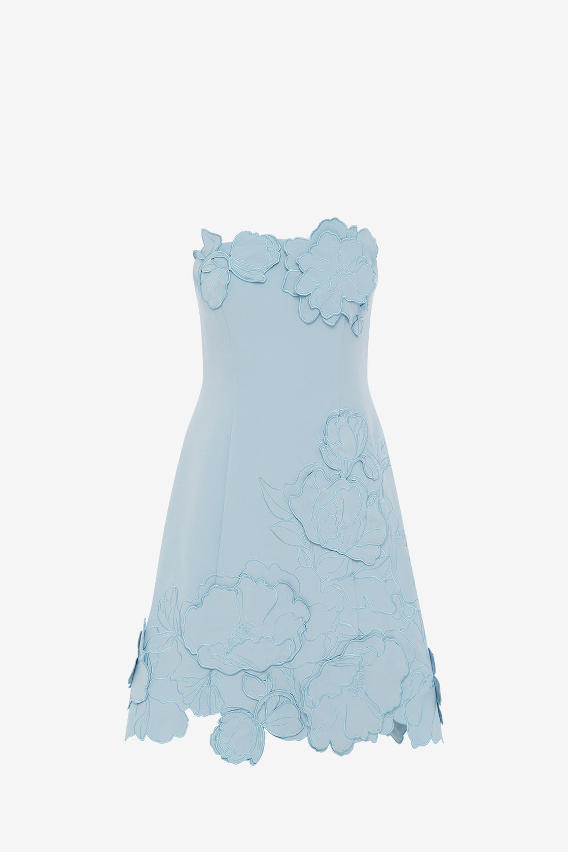 Exclusive LEO LIN Ayla Appliqué Bustier Mini Dress - Baby Blue