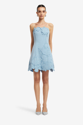 Exclusive LEO LIN Ayla Appliqué Bustier Mini Dress - Baby Blue