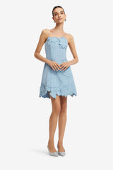 Ayla Appliqué Bustier Mini Dress - Baby Blue Dress Mini
