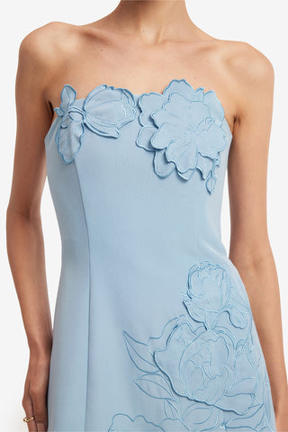 Exclusive LEO LIN Ayla Appliqué Bustier Mini Dress - Baby Blue