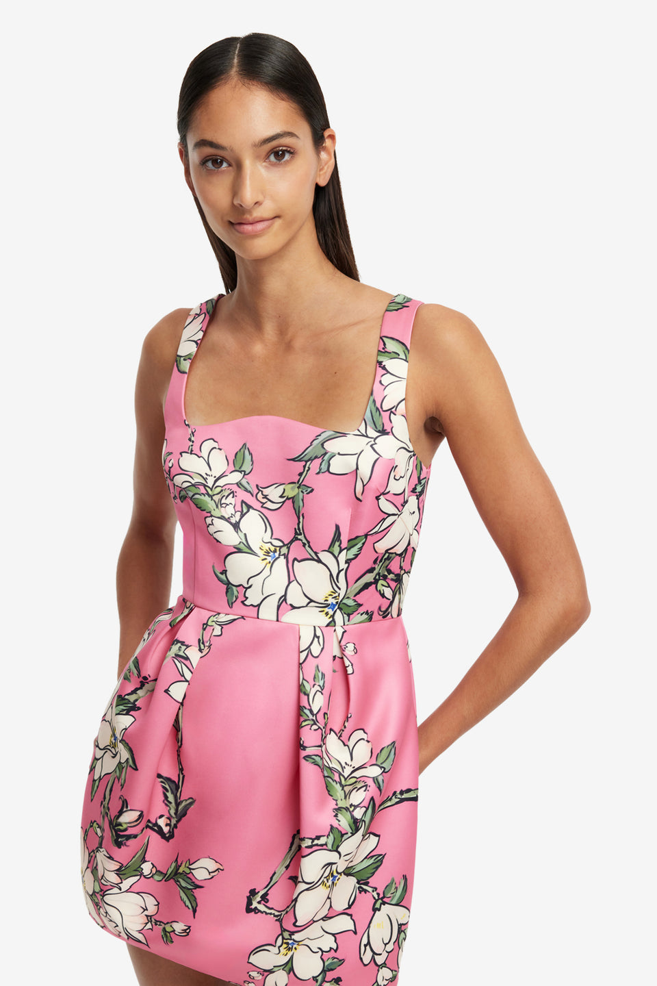 Exclusive LEO LIN Piper Mini Dress - Pink Magnolia Print