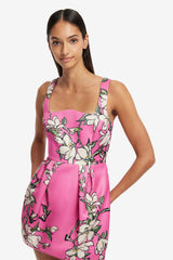 Piper Mini Dress - Pink Magnolia Print Dress Mini